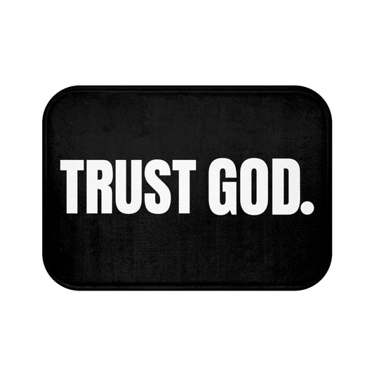 Trust God Bath Mat - Black