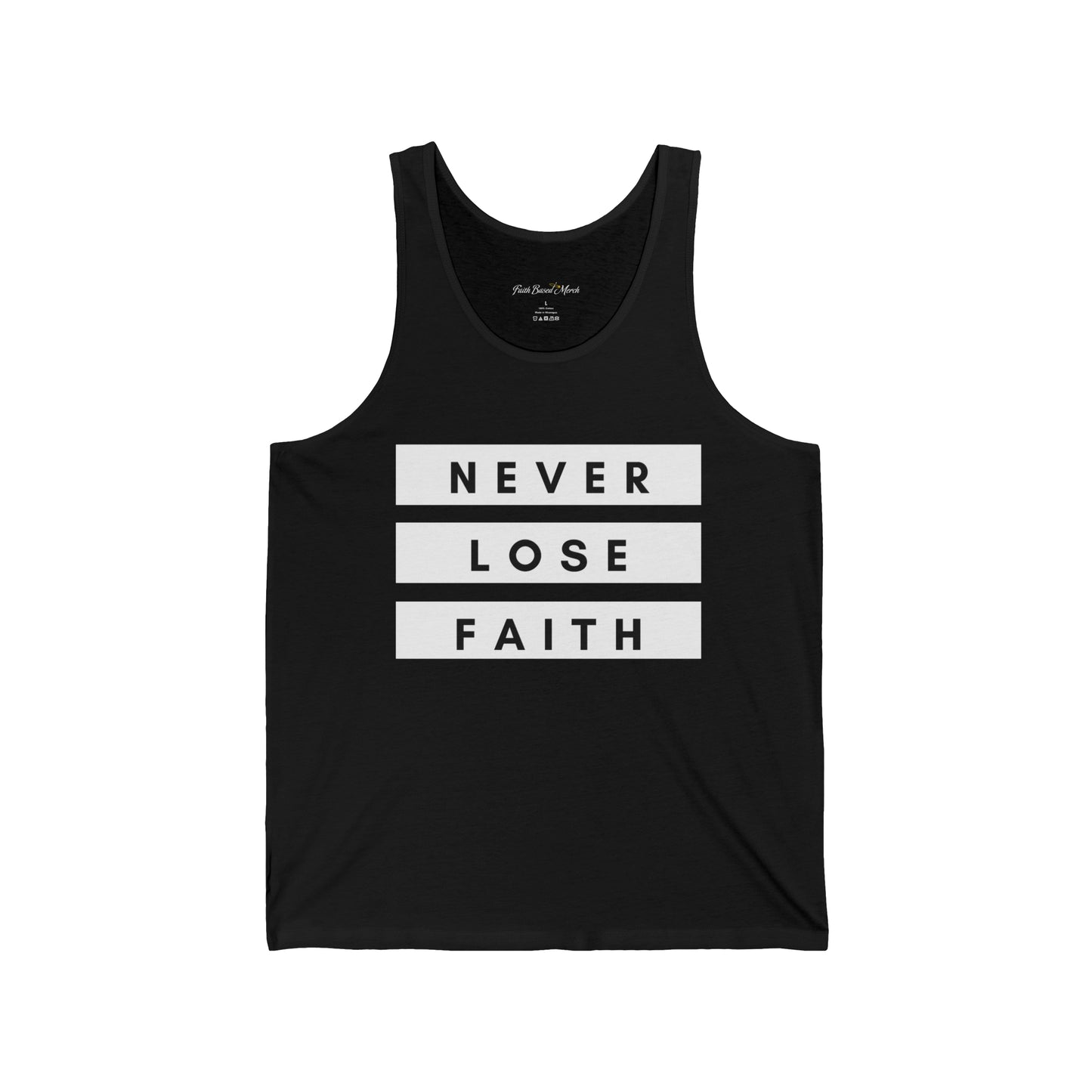Never Lose Faith Tank Top - Black