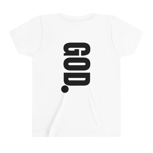 Trust God Youth T-Shirt (Double-Sided) - White