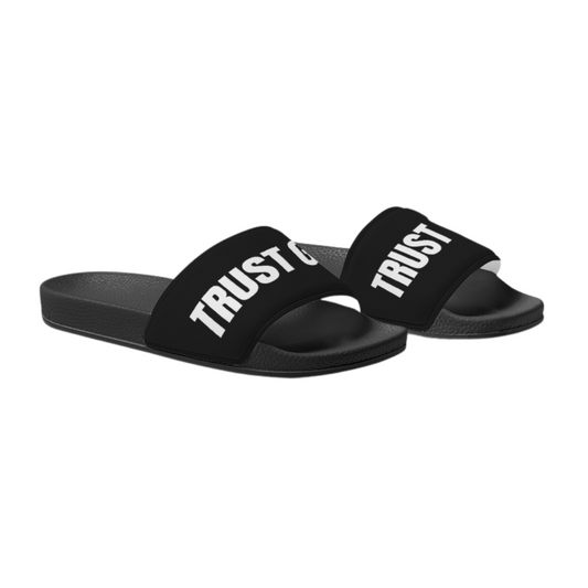 Trust God Men's Slides - Black