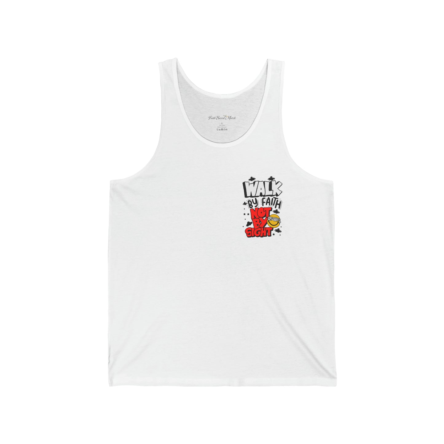 Walk By Faith Tank Top (Double-Sided) - White