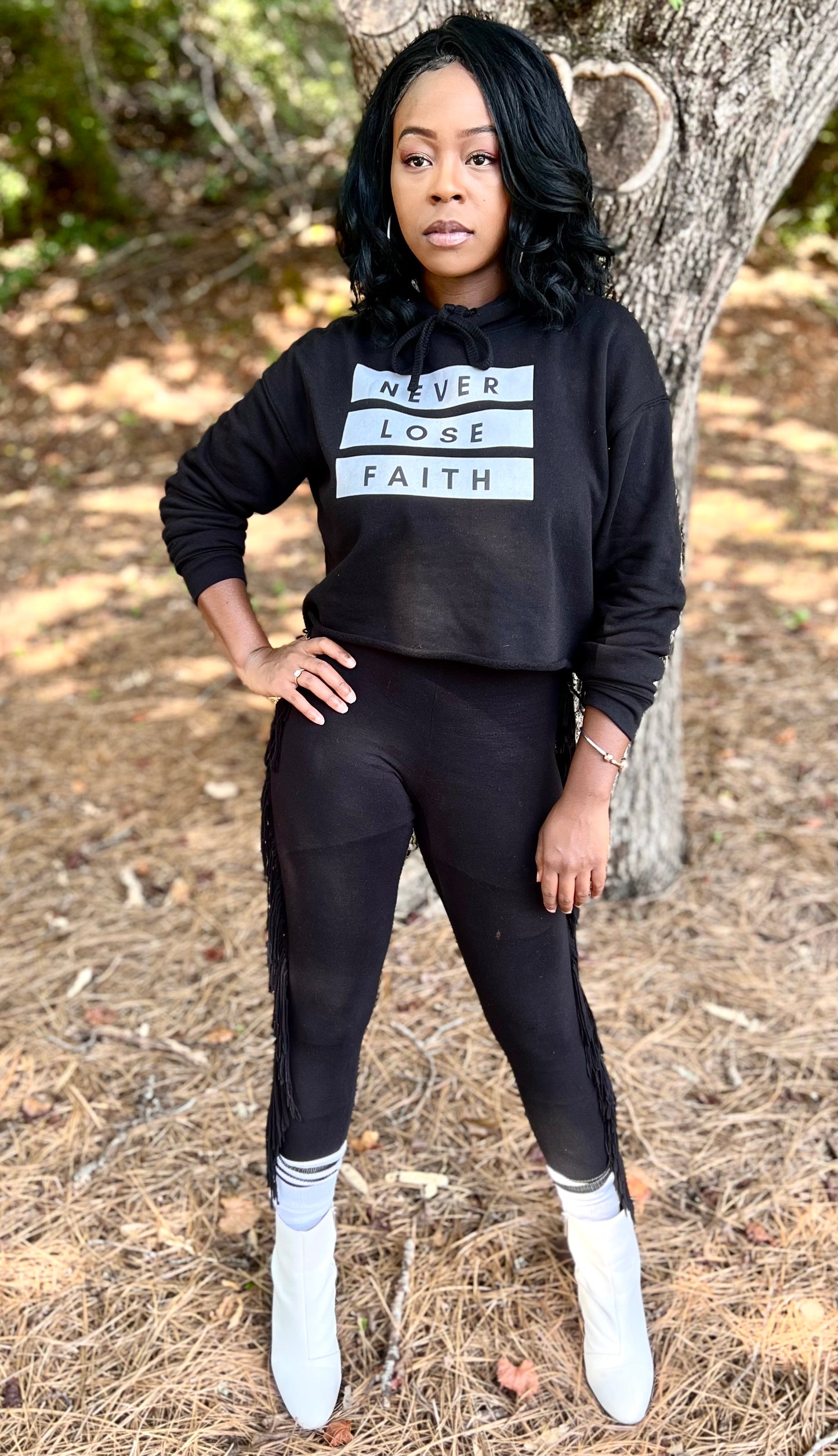 Women's Never Lose Faith Cropped Hoodie
