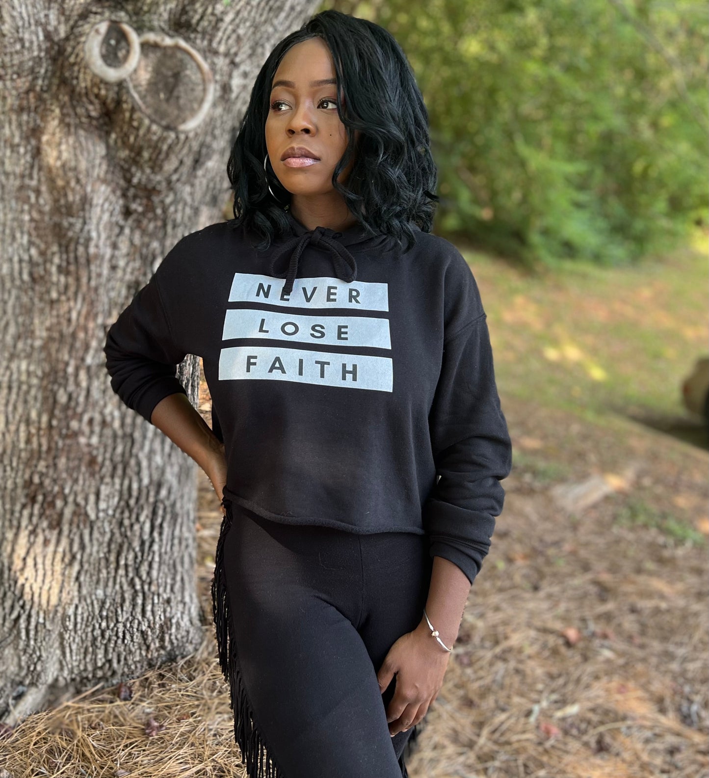 Women's Never Lose Faith Cropped Hoodie