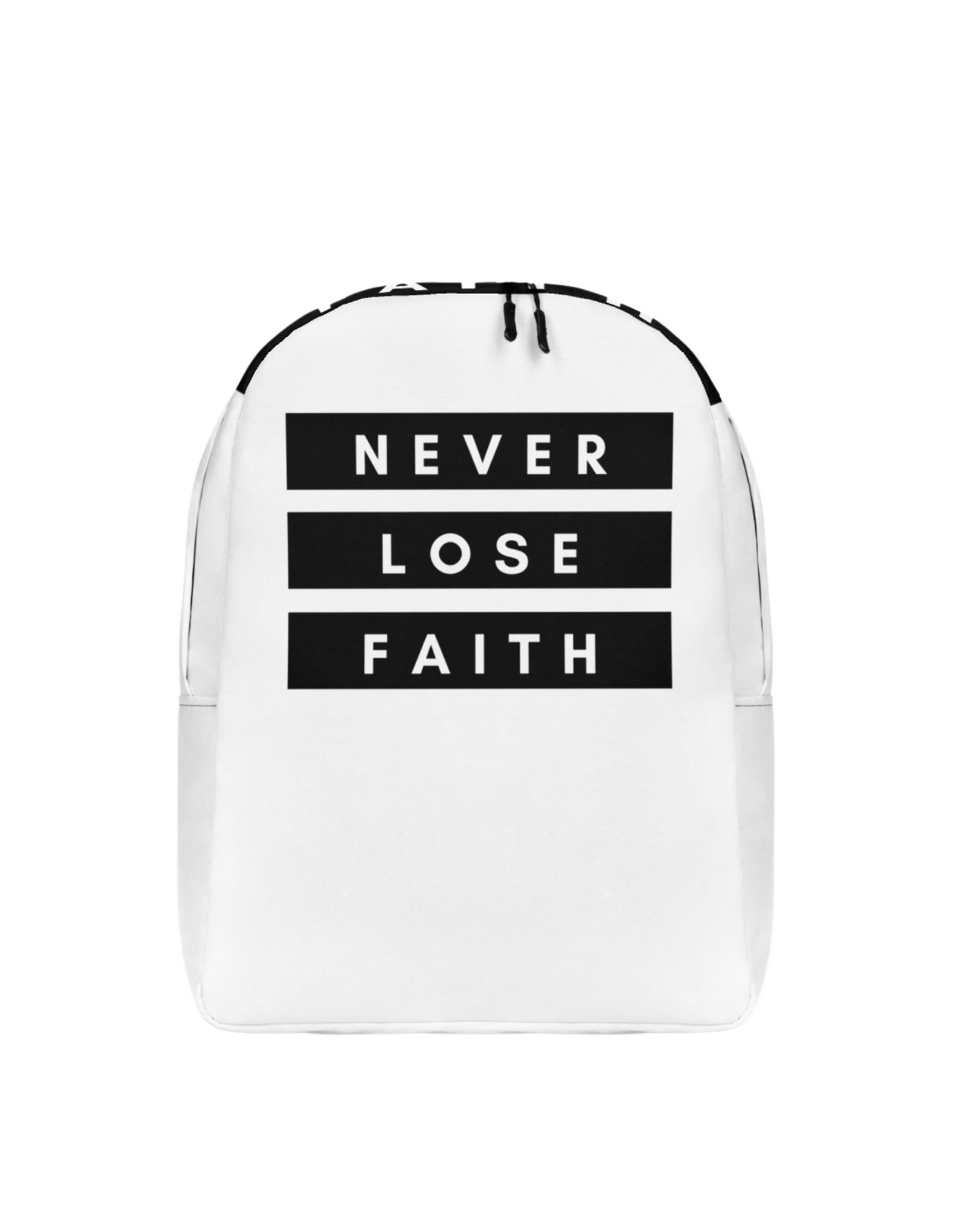 Never Lose Faith White Backpack