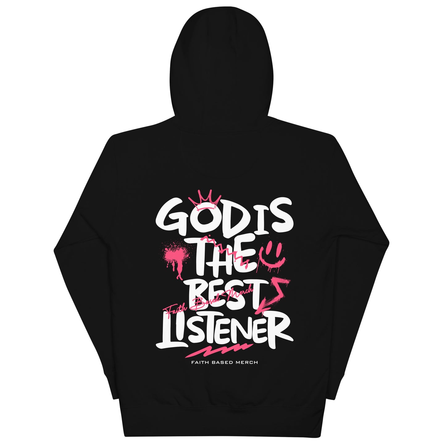 God Is The Best Listener Hoodie (Double-Sided) - Black