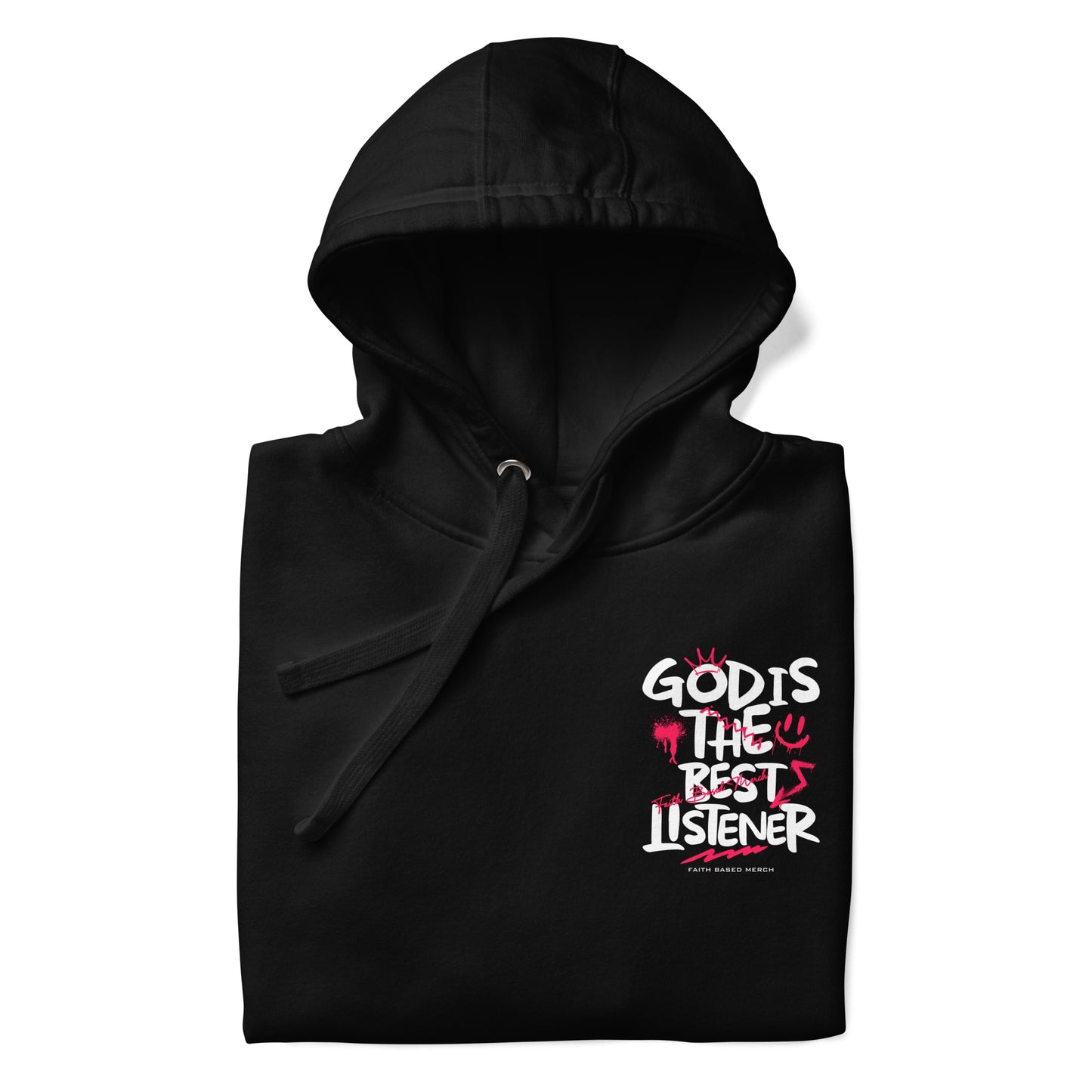 God Is The Best Listener Hoodie (Double-Sided) - Black