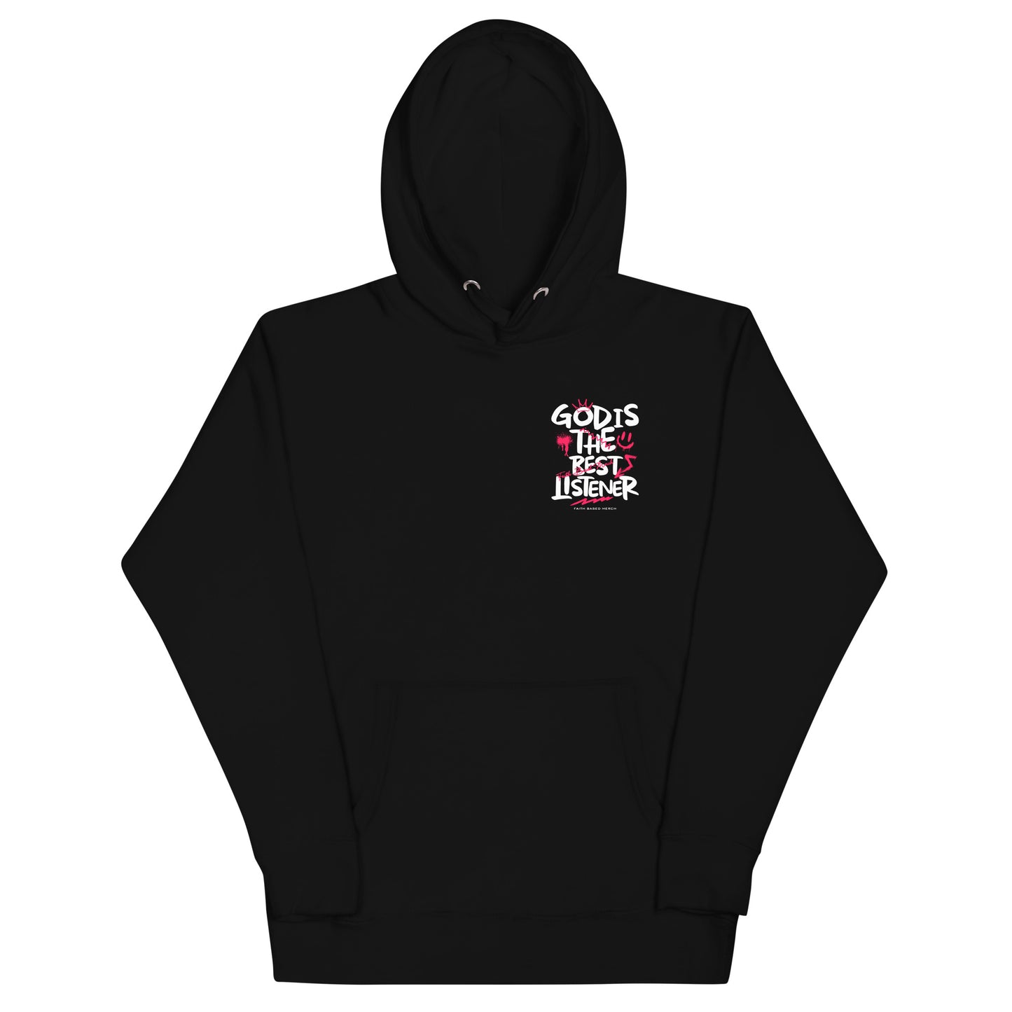 God Is The Best Listener Hoodie (Double-Sided) - Black