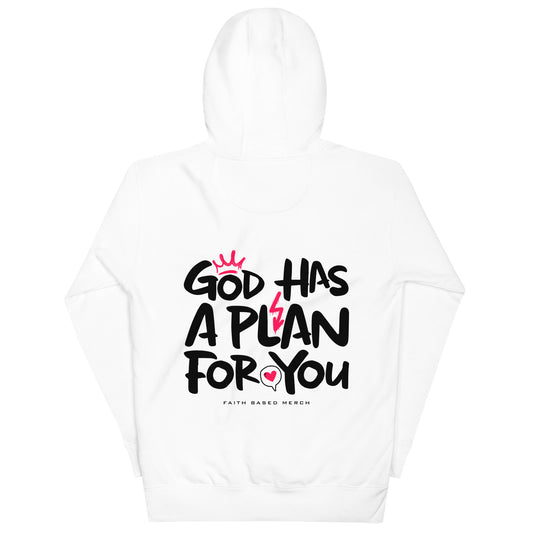 God Has A Plan Hoodie (Double-Sided) - White