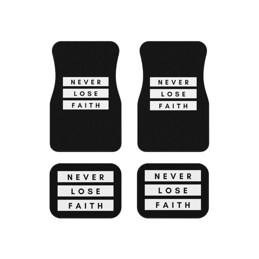 Never Lose Faith Black Car Mats (Set of 4)