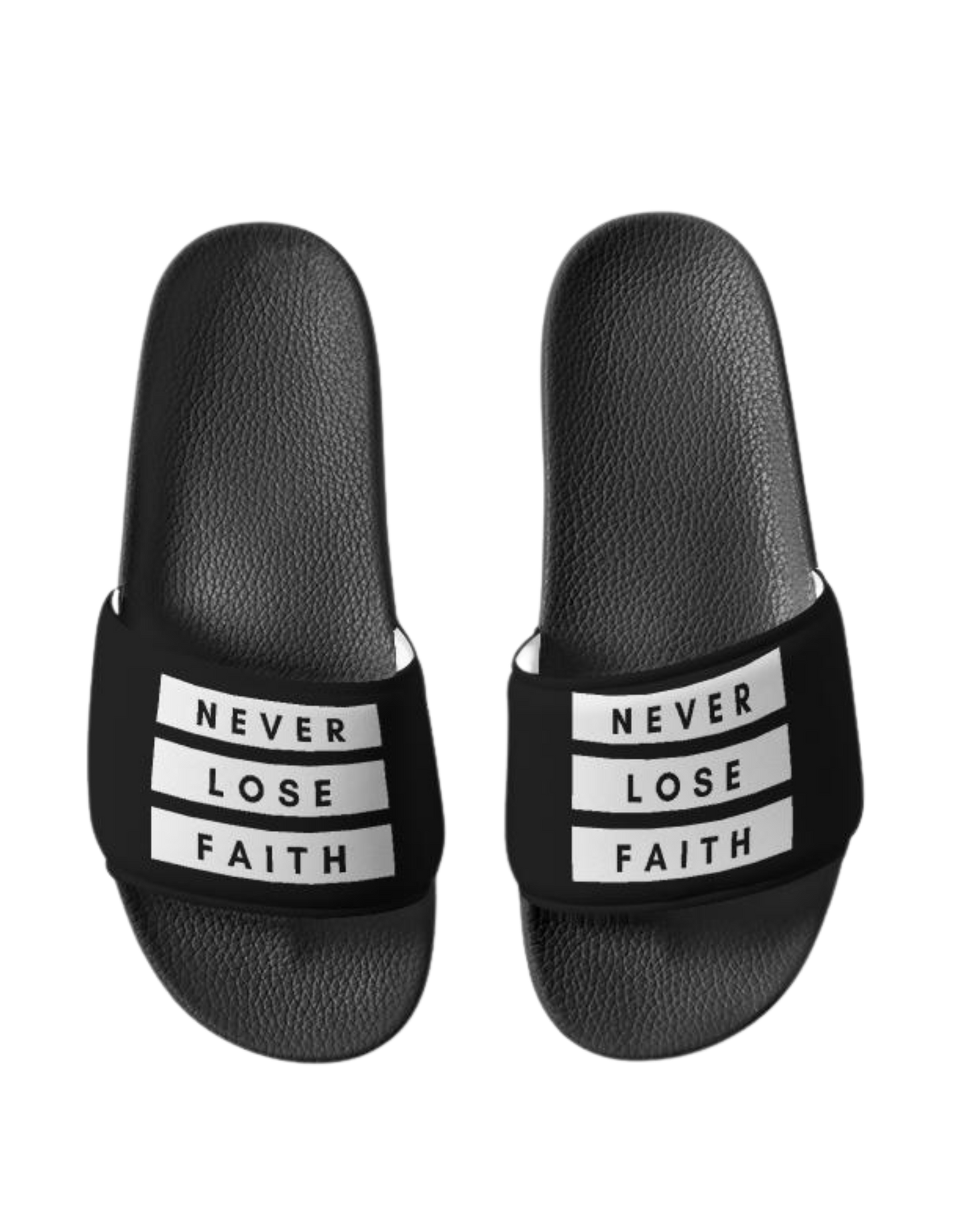 Men's Never Lose Faith Black Slides